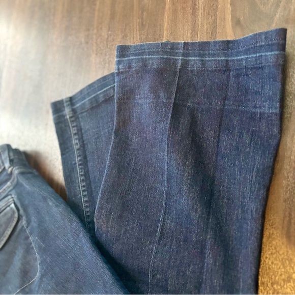 LOFT Wide Leg Jeans Size 2 Curvy Low-Rise Trouser Dark Wash - Picture 10 of 13